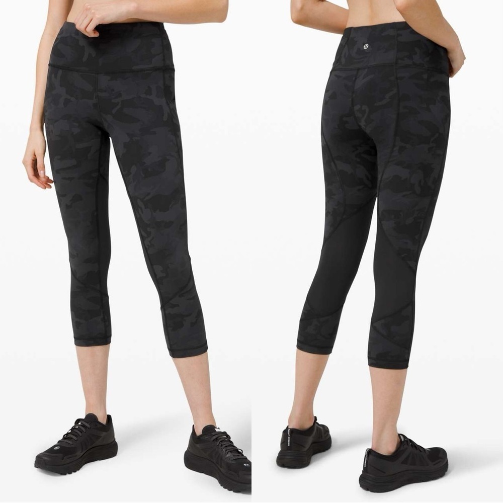 Lululemon Pace Rival High-Rise Crop Legging 22" in Incognito Camo Multi Grey 6